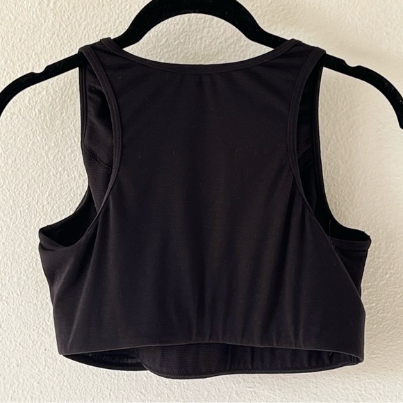 ATHLETA Twist Front Crop Top Sports Bra Size Medium Black - Picture 4 of 5